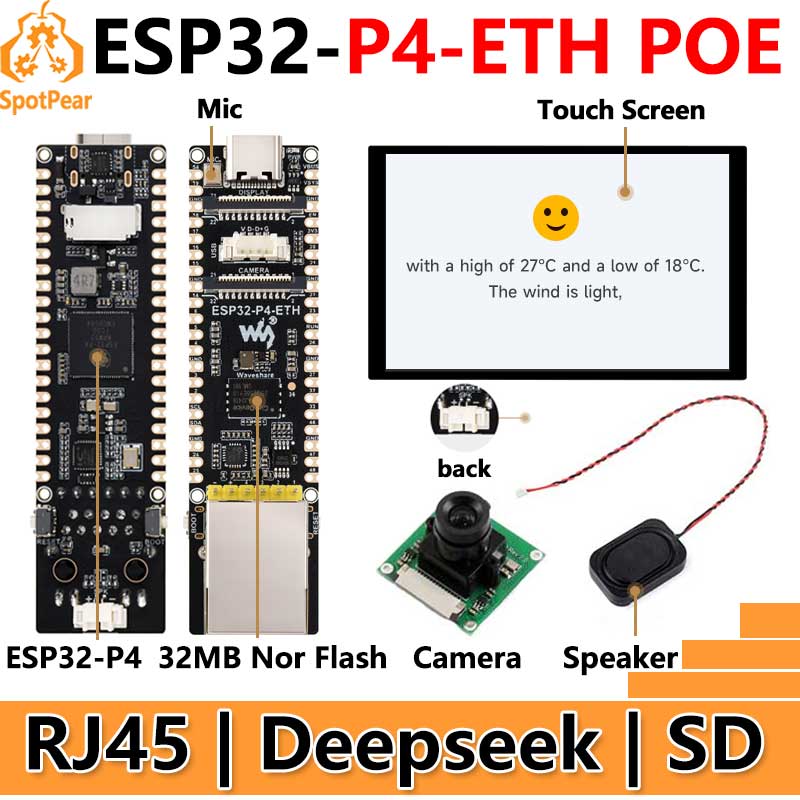 Esp32 P4 - ESP32-P4-ETH RJ45 POE DSI/MIPI 10.1 inch